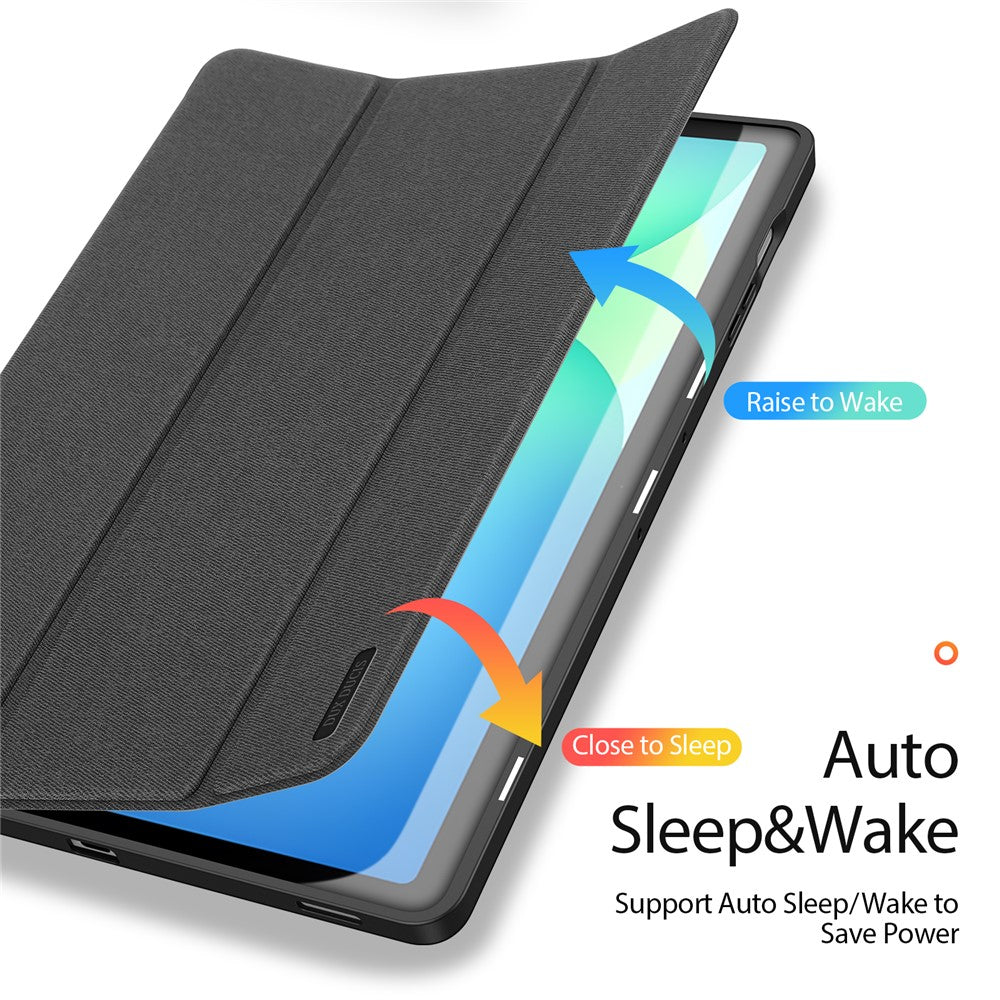 DUX DUCIS For Samsung Galaxy Tab S10 FE+ Case  Domo Series Tri-fold Stand PU Leather Tablet Cover