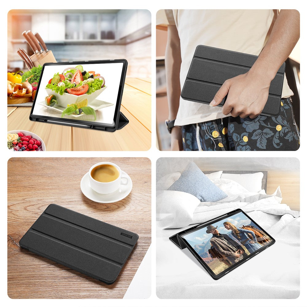 DUX DUCIS For Samsung Galaxy Tab S10 FE+ Case  Domo Series Tri-fold Stand PU Leather Tablet Cover
