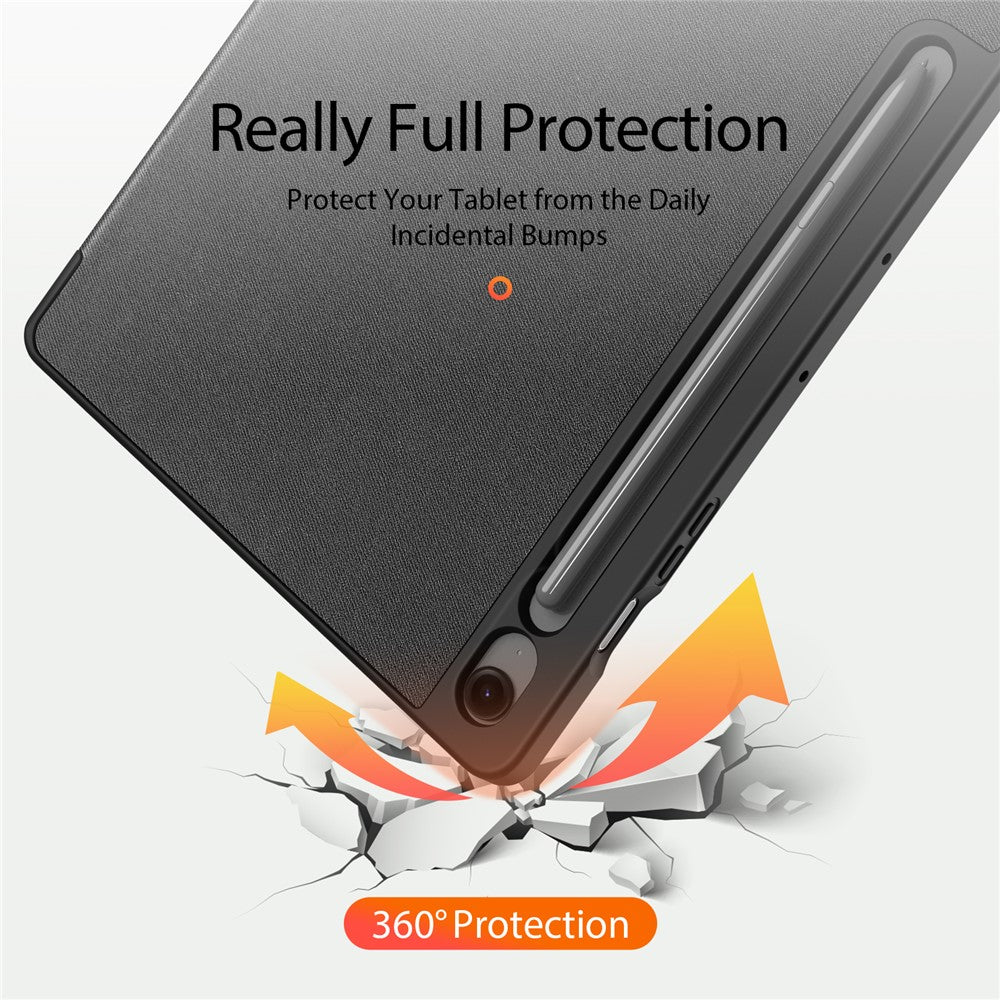 DUX DUCIS For Samsung Galaxy Tab S10 FE+ Case  Domo Series Tri-fold Stand PU Leather Tablet Cover
