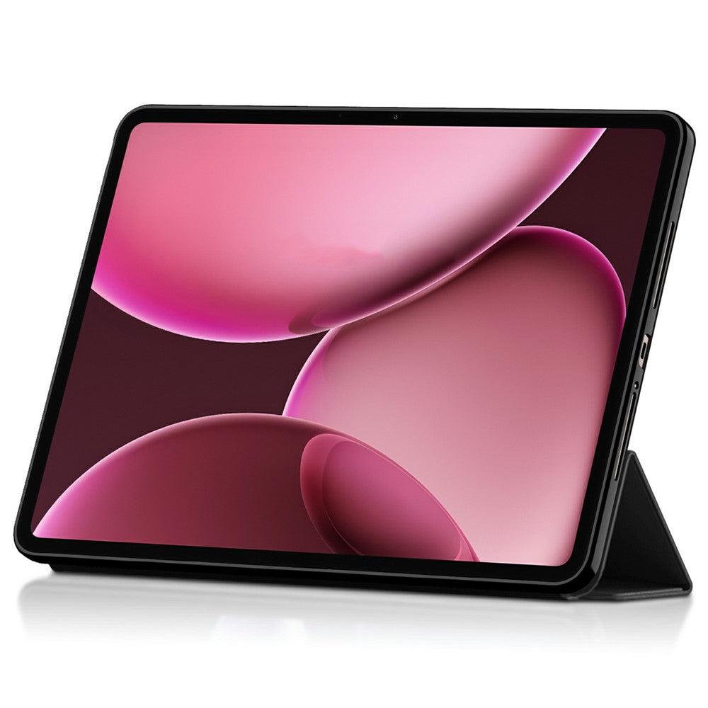 Oppo Pad 4 Pro-skal i PU-läder, TPU-baksida, trippelvikbart stativ, surfplatta