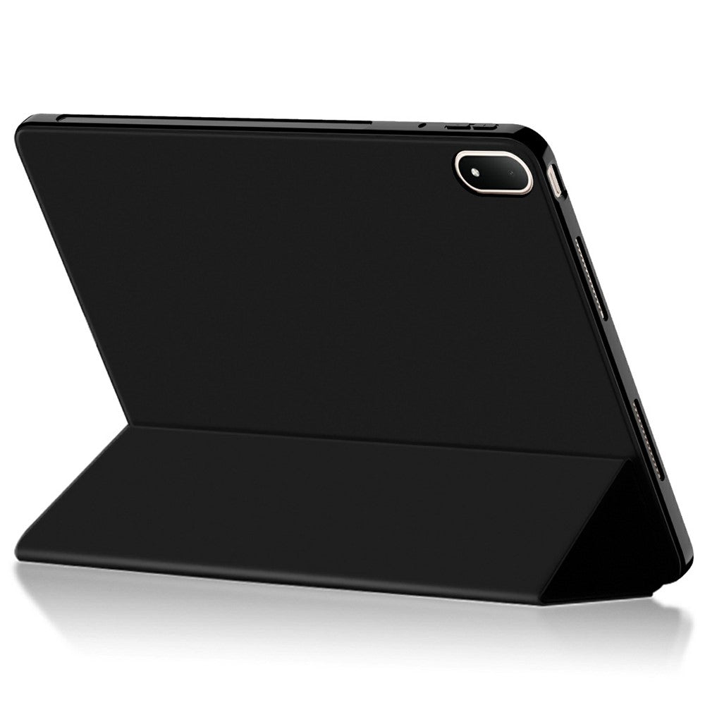 Oppo Pad 4 Pro-skal i PU-läder, TPU-baksida, trippelvikbart stativ, surfplatta