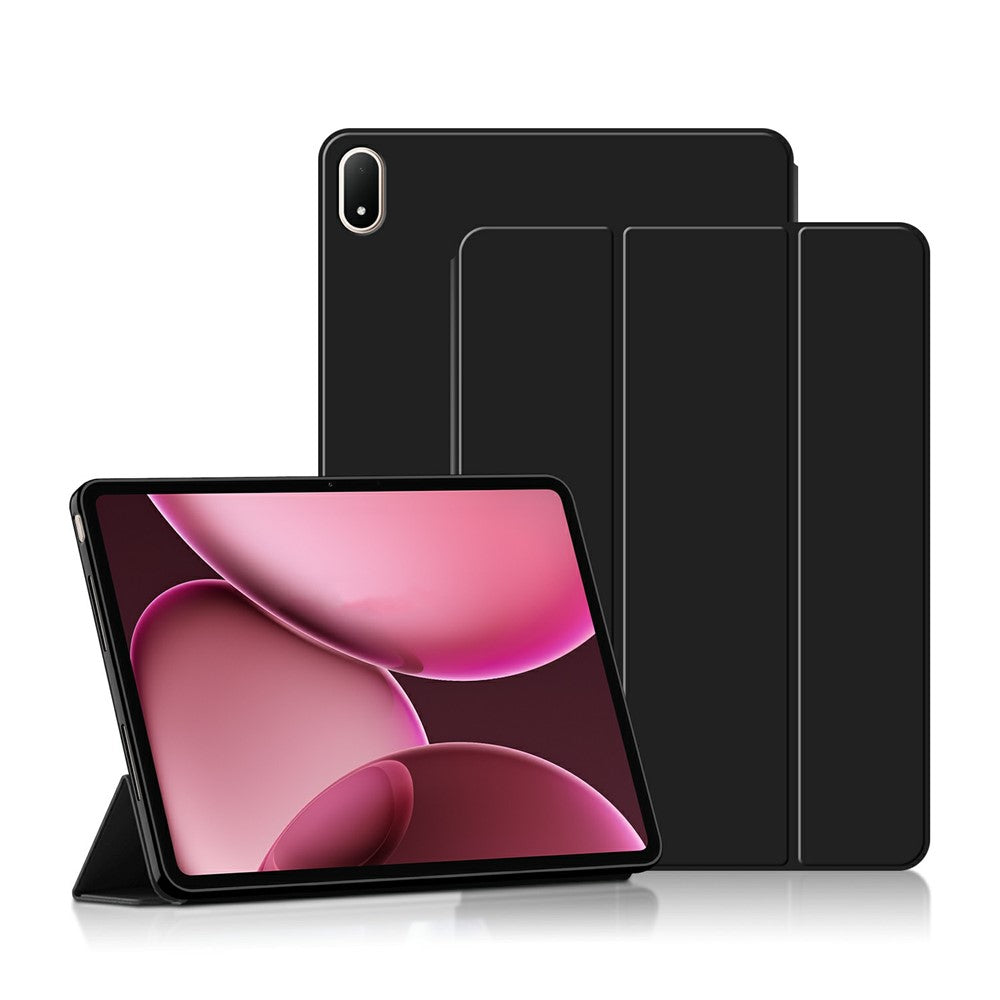 For Oppo Pad 4 Pro Case PU Leather TPU Back Trifold Stand Tablet Cover