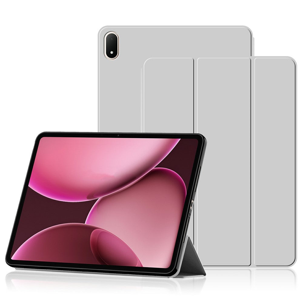 Oppo Pad 4 Pro-skal i PU-läder, TPU-baksida, trippelvikbart stativ, surfplatta