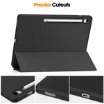 For Samsung Galaxy Tab S10 FE+ Stand Case Shock-Absorbent Leather Tablet Cover with Pen Slot