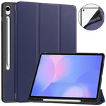 For Samsung Galaxy Tab S10 FE+ Stand Case Shock-Absorbent Leather Tablet Cover with Pen Slot