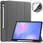 For Samsung Galaxy Tab S10 FE+ Stand Case Shock-Absorbent Leather Tablet Cover with Pen Slot