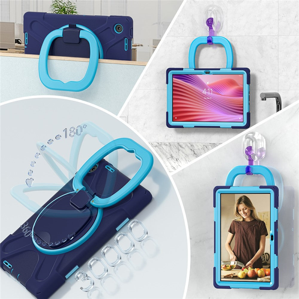 For Lenovo Tab 10.1 (2025) TB311XU2 / Zhaoyang K10C Case with Shoulder Strap TPU + PC + Silicone Kickstand Tablet Cover