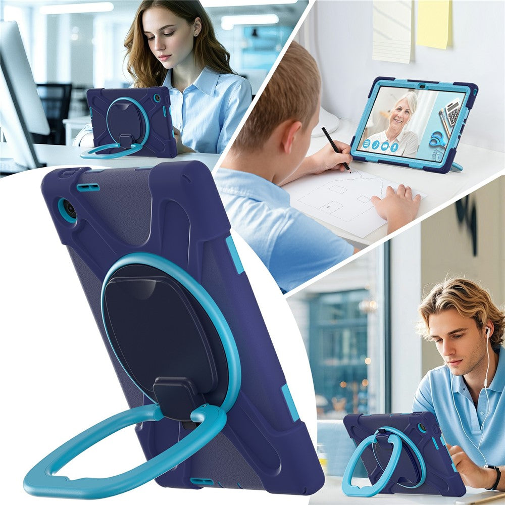 For Lenovo Tab 10.1 (2025) TB311XU2 / Zhaoyang K10C Case with Shoulder Strap TPU + PC + Silicone Kickstand Tablet Cover