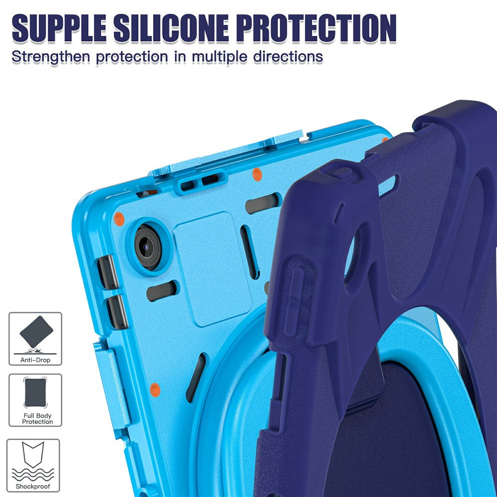 For Lenovo Tab 10.1 (2025) TB311XU2 / Zhaoyang K10C Case with Shoulder Strap TPU + PC + Silicone Kickstand Tablet Cover