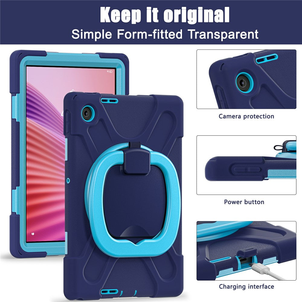 For Lenovo Tab 10.1 (2025) TB311XU2 / Zhaoyang K10C Case with Shoulder Strap TPU + PC + Silicone Kickstand Tablet Cover