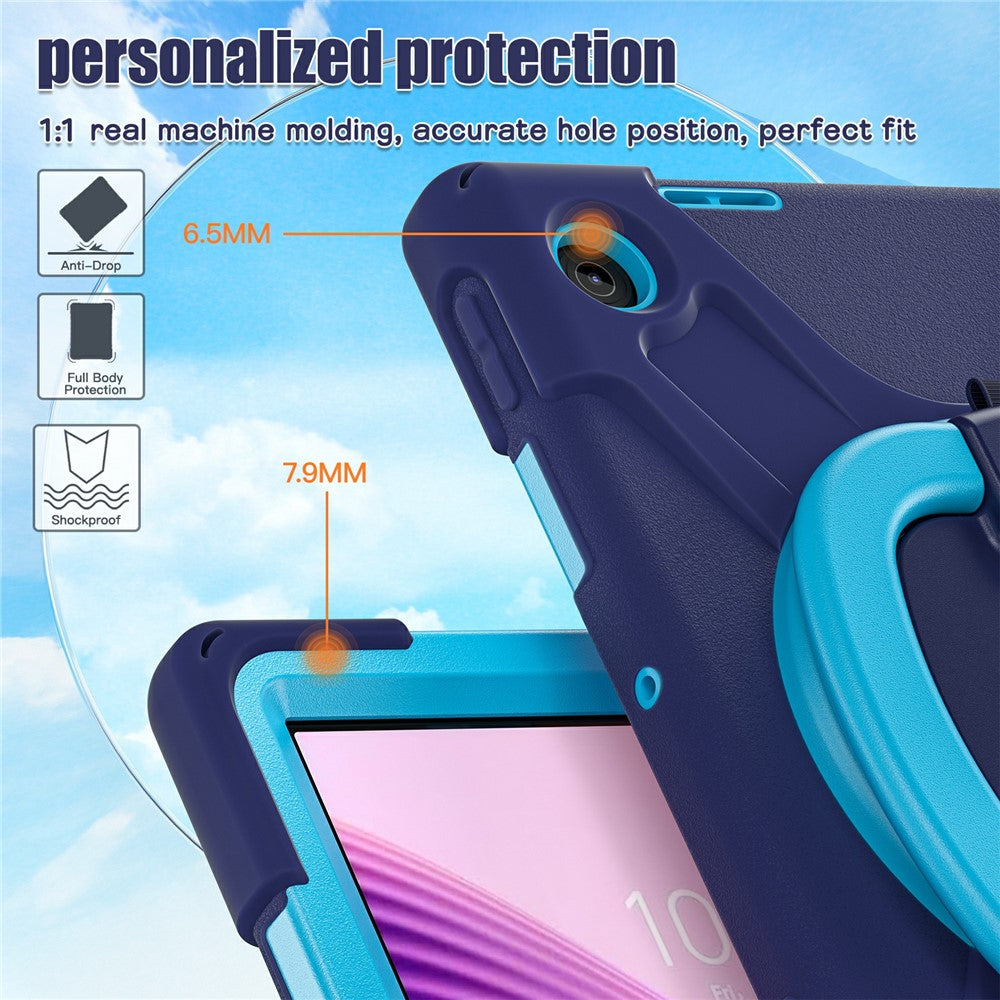 For Lenovo Tab 10.1 (2025) TB311XU2 / Zhaoyang K10C Case with Shoulder Strap TPU + PC + Silicone Kickstand Tablet Cover