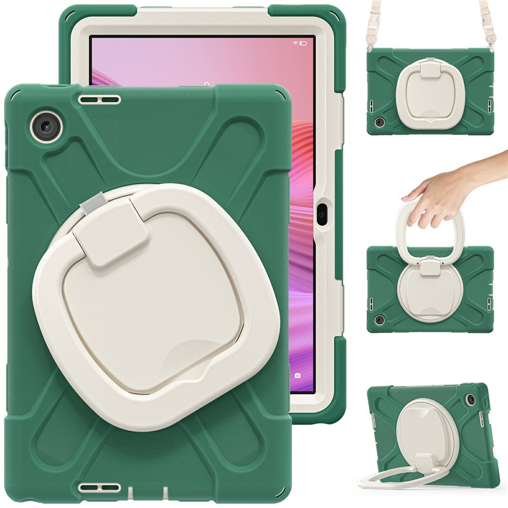 For Lenovo Tab 10.1 (2025) TB311XU2 / Zhaoyang K10C Case with Shoulder Strap TPU + PC + Silicone Kickstand Tablet Cover