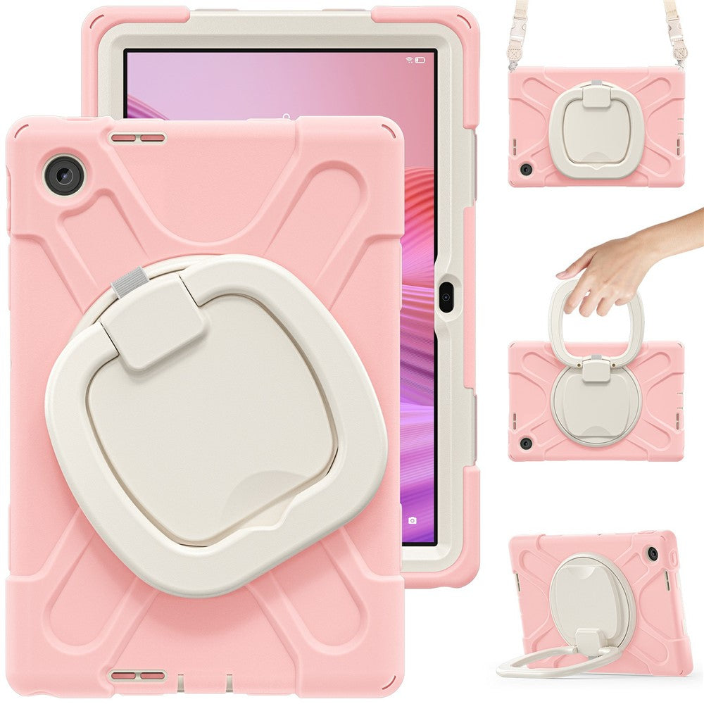 For Lenovo Tab 10.1 (2025) TB311XU2 / Zhaoyang K10C Case with Shoulder Strap TPU + PC + Silicone Kickstand Tablet Cover