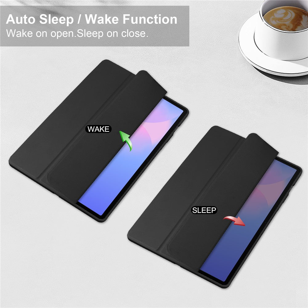 Til Samsung Galaxy Tab S10 FE+ Cover Klart Akryl Læder Tablet Cover Understøtter Automatisk Dvale / Vækning
