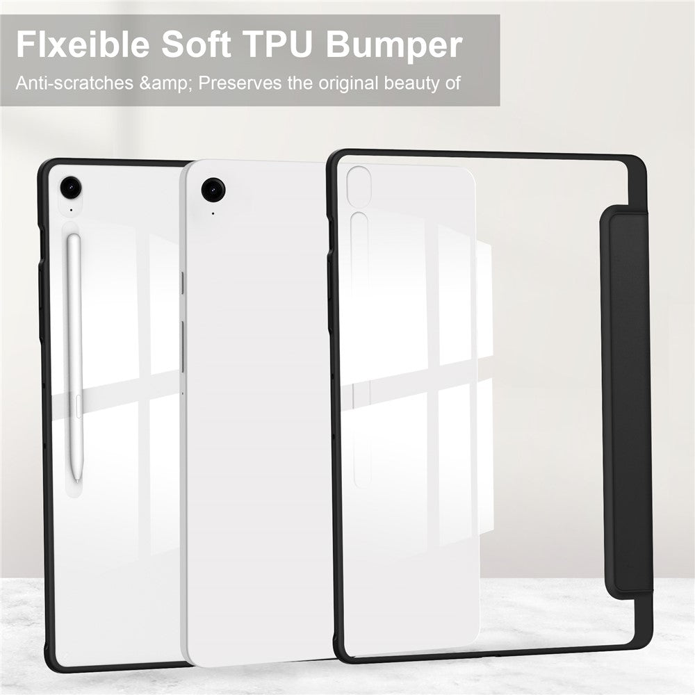 Til Samsung Galaxy Tab S10 FE+ Cover Klart Akryl Læder Tablet Cover Understøtter Automatisk Dvale / Vækning