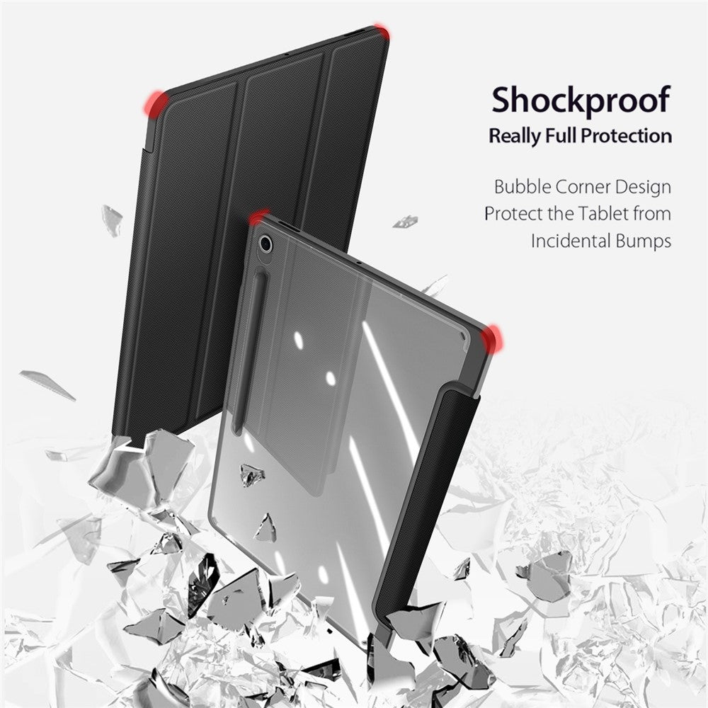 DUX DUCIS For Samsung Galaxy Tab S10 FE+ Case  TOBY Series Tri-fold Stand PU Leather Tablet Cover