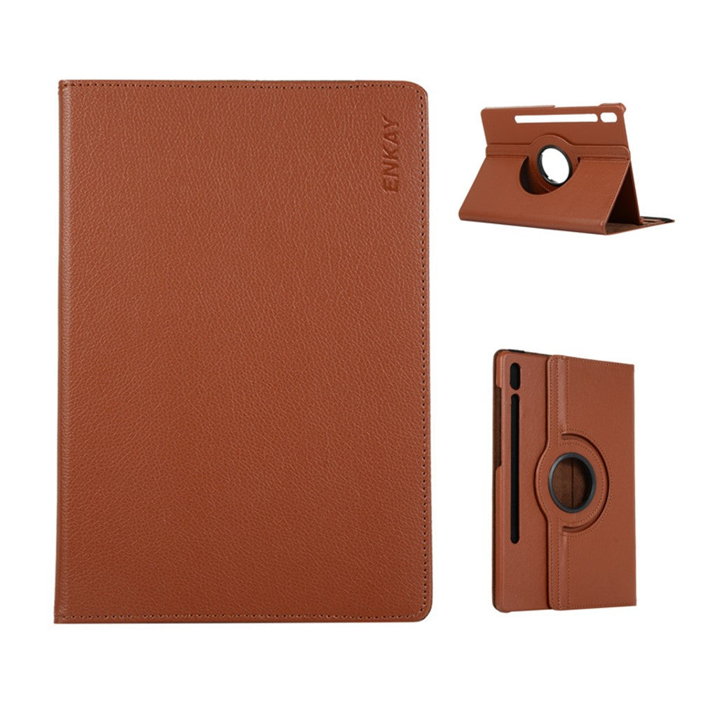 ENKAY HAT PRINCE For Samsung Galaxy Tab S9 FE / Galaxy Tab S9 / Galaxy Tab S10 FE Tablet Case Litchi Texture PU Leather Cover Stand