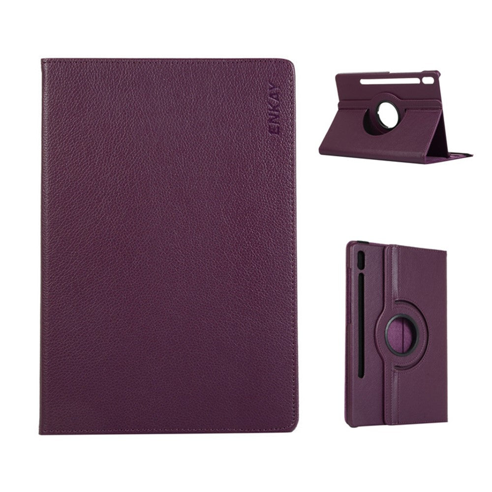 ENKAY HAT PRINCE For Samsung Galaxy Tab S9 FE+ / Galaxy Tab S9+ / Galaxy Tab S10+ Tablet Case Litchi Texture PU Leather Cover Stand
