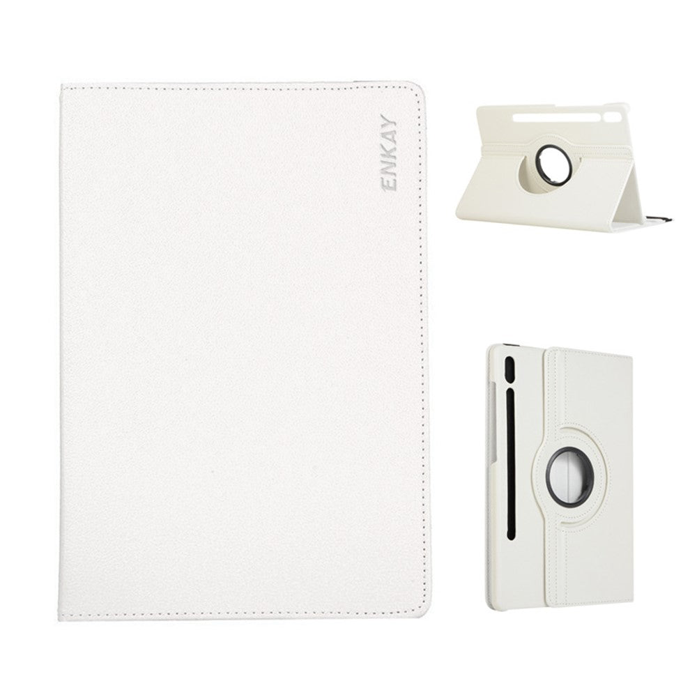 ENKAY HAT PRINCE For Samsung Galaxy Tab S9 FE+ / Galaxy Tab S9+ / Galaxy Tab S10+ Tablet Case Litchi Texture PU Leather Cover Stand