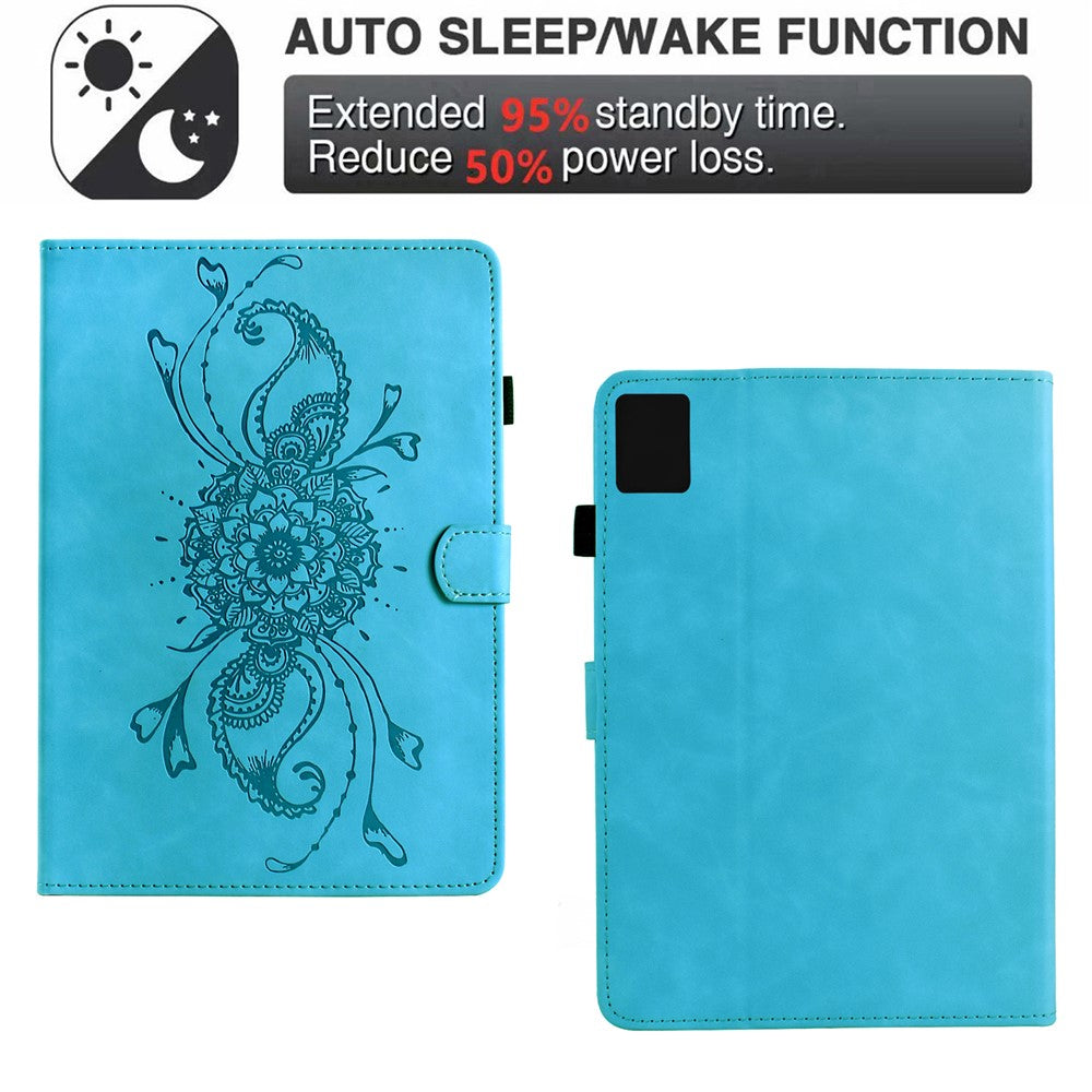 For Lenovo Tab M11 / Xiaoxin Pad 11 2024 Case Mandala Imprinted Leather Tablet Cover with Card Slots