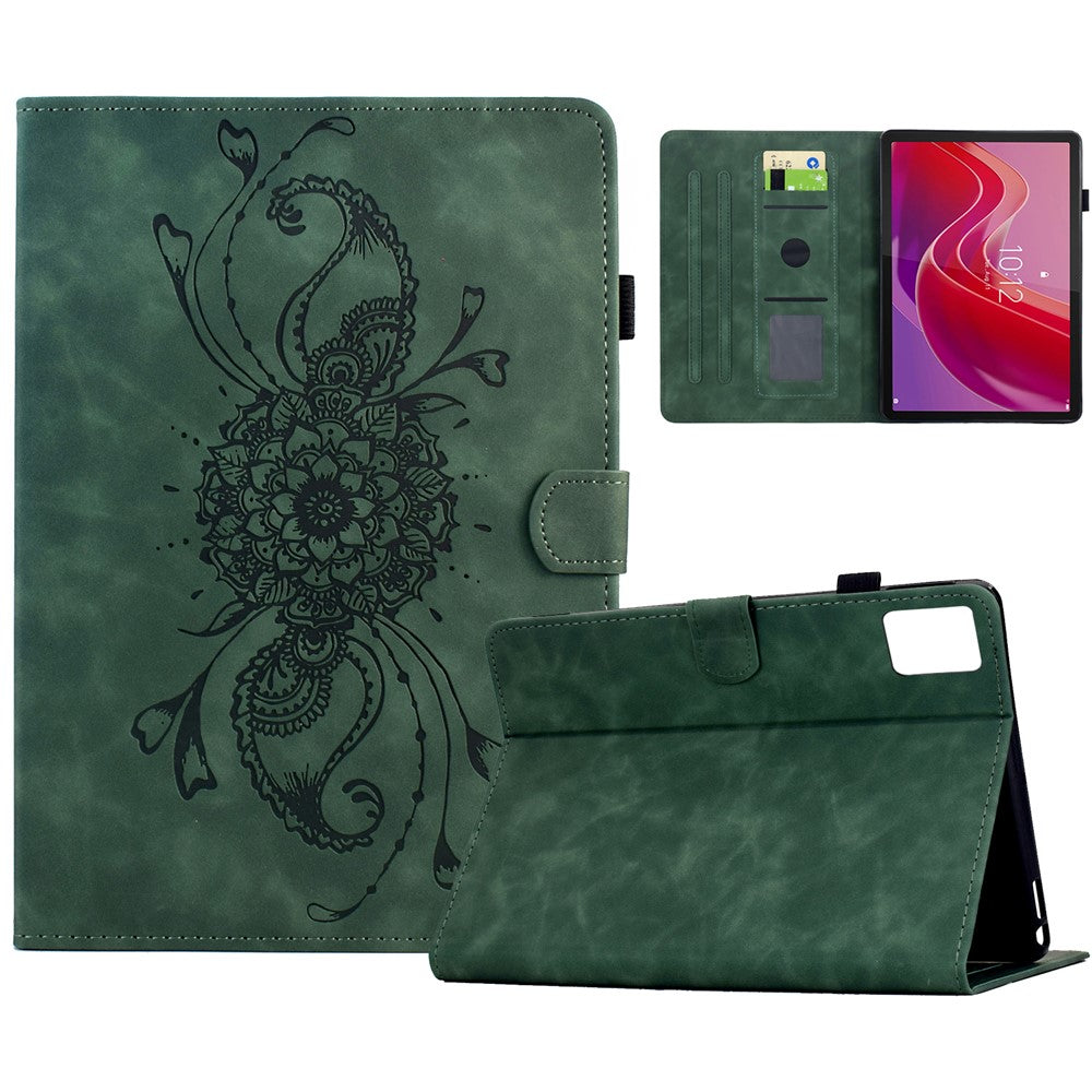 For Lenovo Tab M11 / Xiaoxin Pad 11 2024 Case Mandala Imprinted Leather Tablet Cover with Card Slots