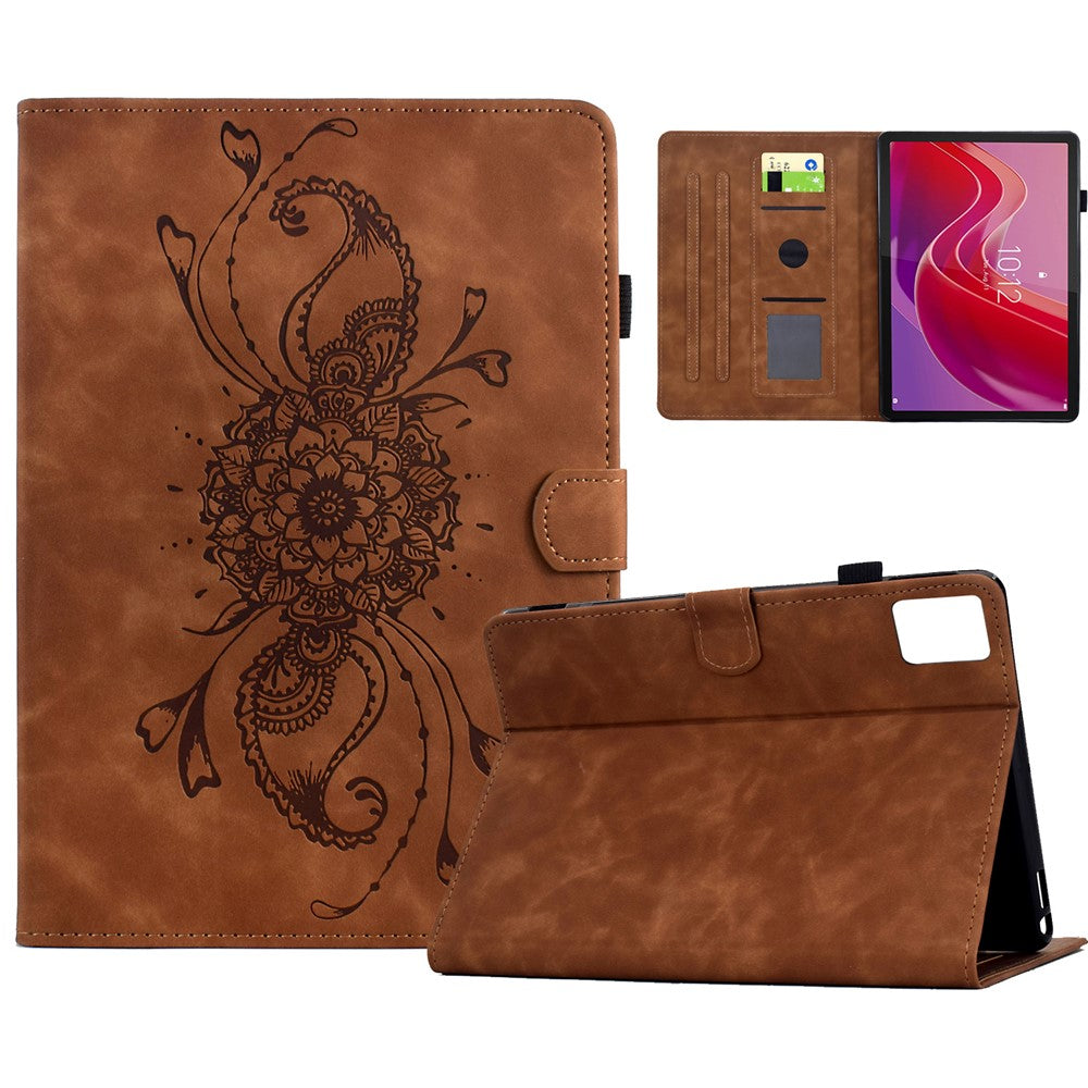 For Lenovo Tab M11 / Xiaoxin Pad 11 2024 Case Mandala Imprinted Leather Tablet Cover with Card Slots
