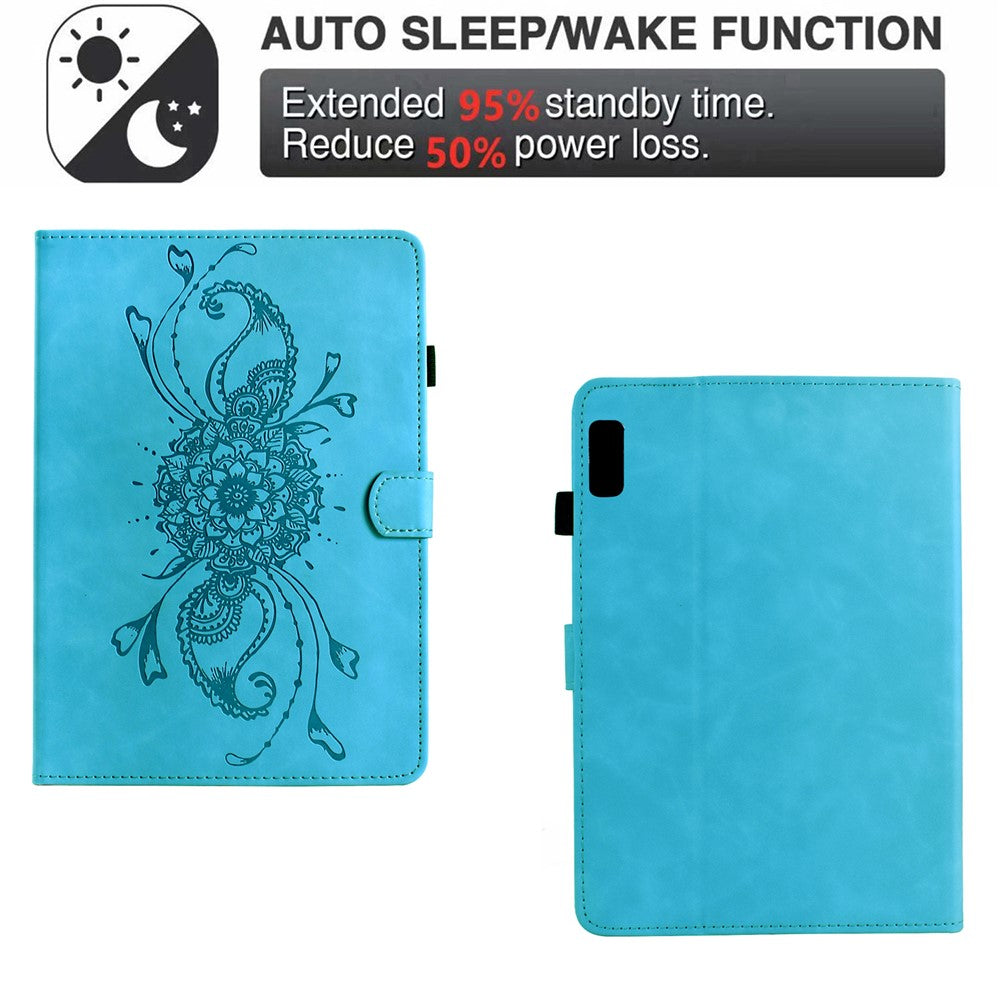 For Lenovo Tab M9 TB-310FU Case Mandala Imprinted Leather Tablet Cover with Card Slots