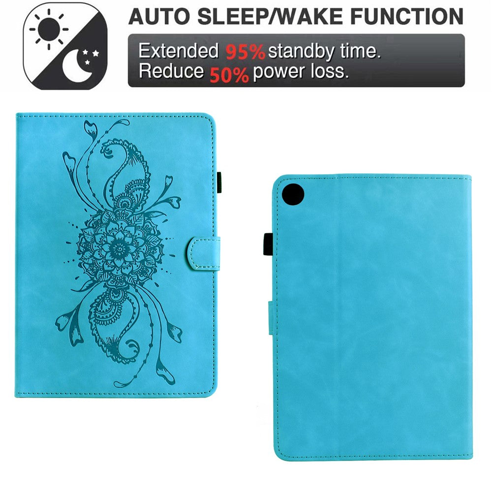 For Lenovo Tab M10 Plus (3rd Gen) Case Mandala Imprinted Leather Tablet Cover with Card Slots
