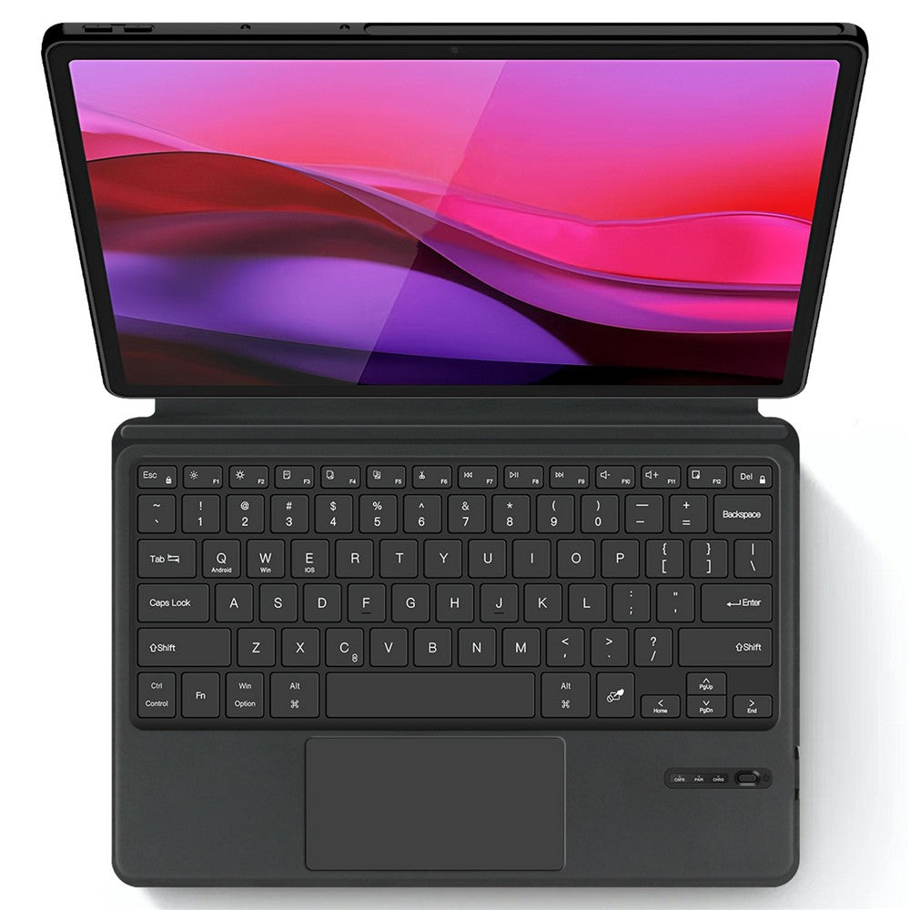 Til Lenovo Yoga Pad Pro lædercover + Touchpad Bluetooth-kompatibelt tastatur (uden baggrundsbelysning)