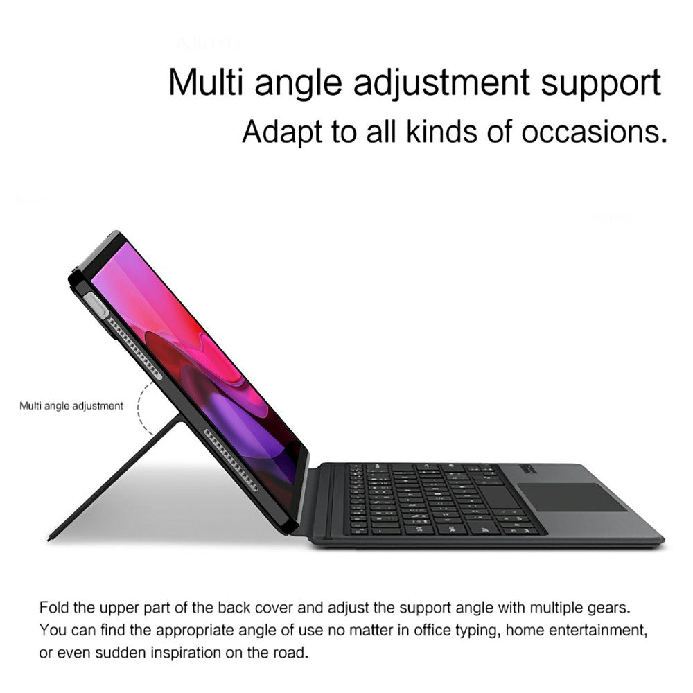 Til Lenovo Yoga Pad Pro lædercover + Touchpad Bluetooth-kompatibelt tastatur (uden baggrundsbelysning)
