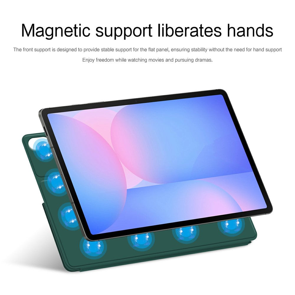 For Samsung Galaxy Tab S10 FE+ Case Origami Stand PU Leather Magnetic Tablet Cover