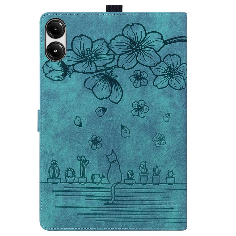 For Xiaomi Redmi Pad 2 11 Case Flip Stand Leather Phone Cover Cherry Blossom Cat Imprinted