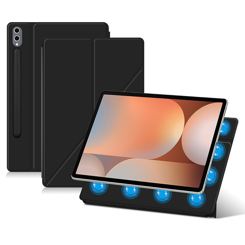 Til Samsung Galaxy Tab S10+ Cover Origami Stand PU Læder Magnetisk Tablet Cover
