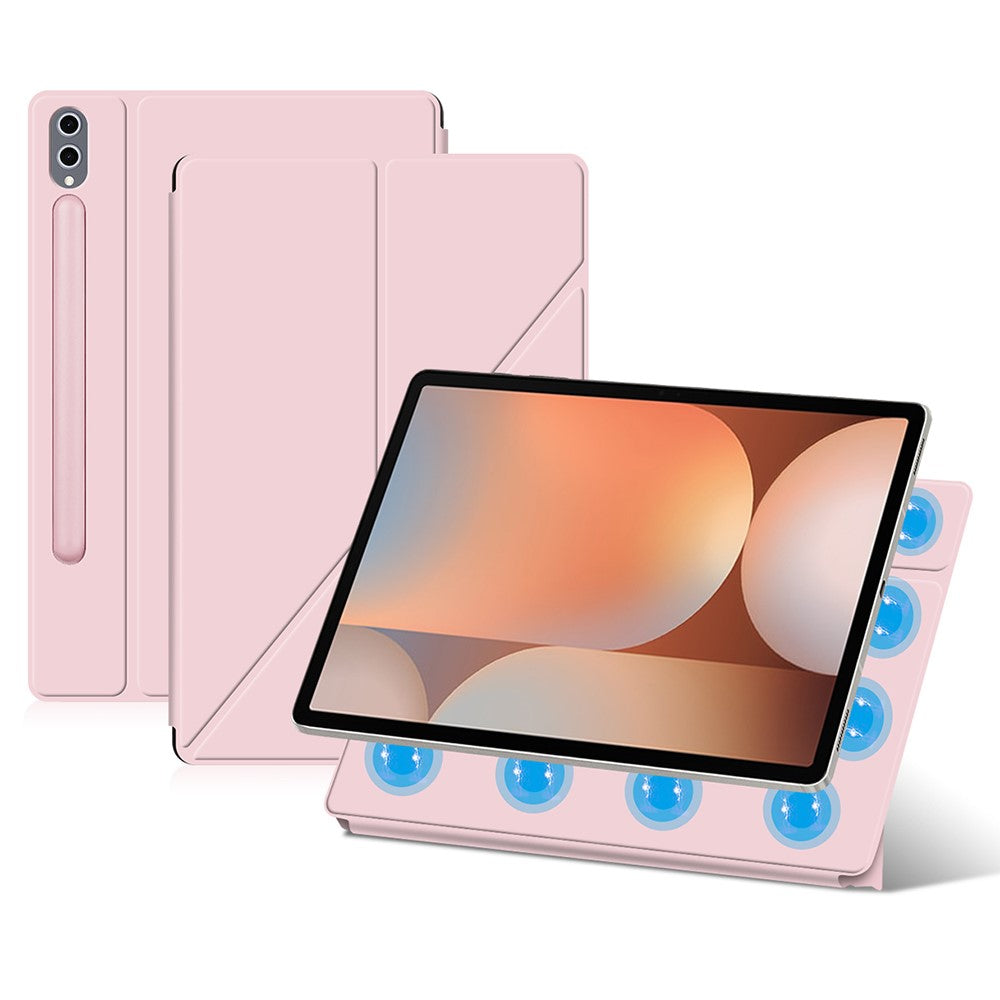 Til Samsung Galaxy Tab S10+ Cover Origami Stand PU Læder Magnetisk Tablet Cover