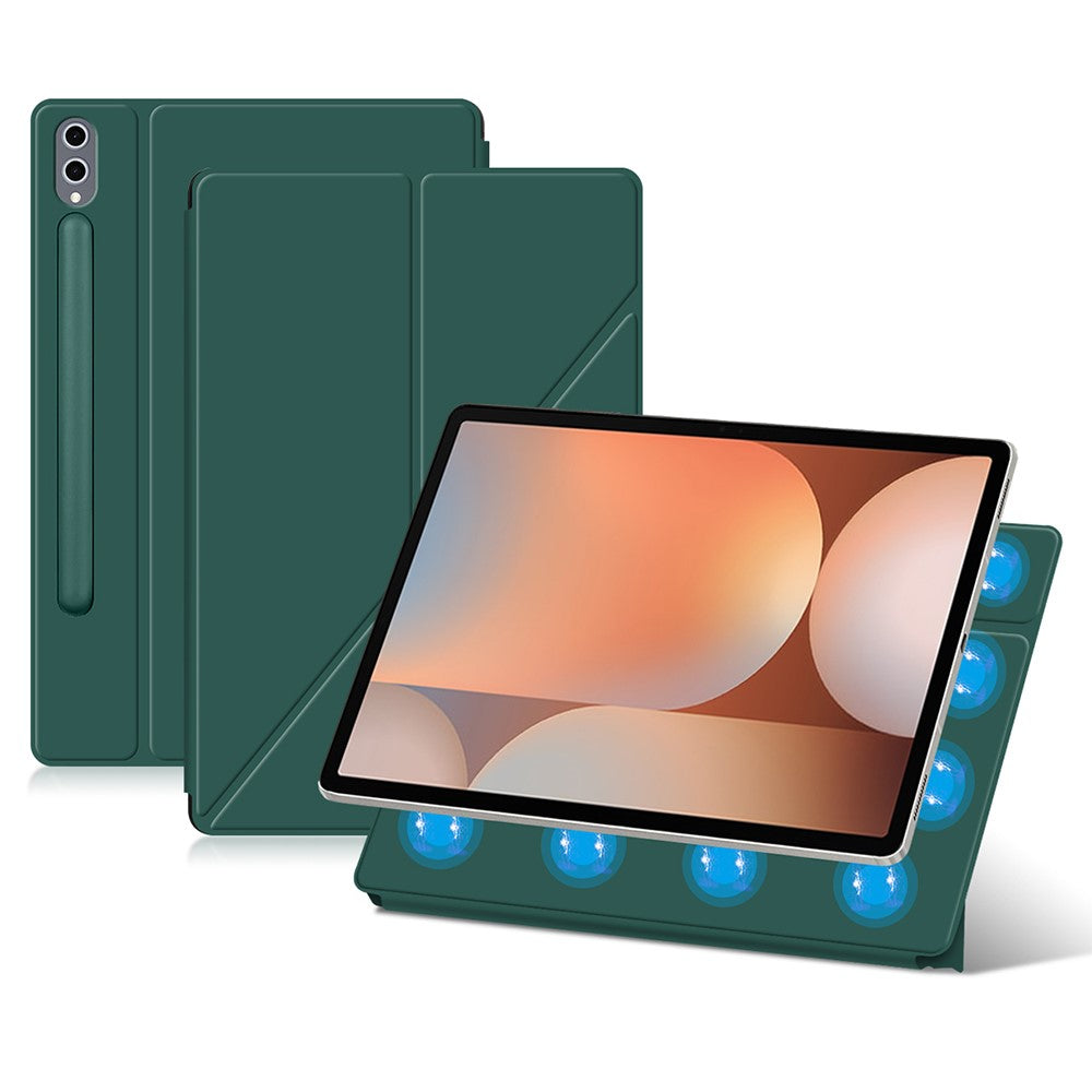 Til Samsung Galaxy Tab S10+ Cover Origami Stand PU Læder Magnetisk Tablet Cover