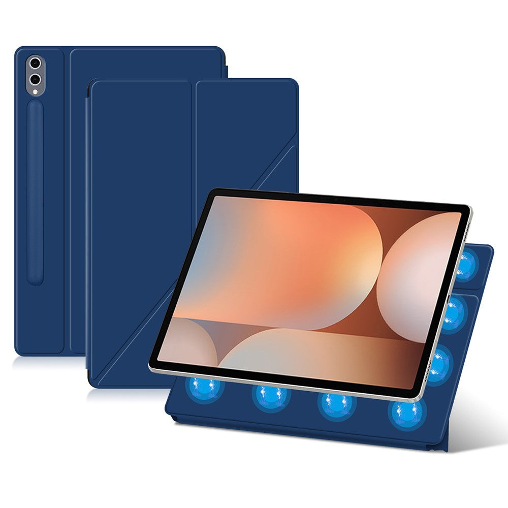 Til Samsung Galaxy Tab S10+ Cover Origami Stand PU Læder Magnetisk Tablet Cover