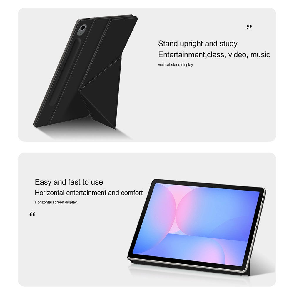 For Samsung Galaxy Tab S10 FE Case Origami Stand PU Leather Magnetic Tablet Cover