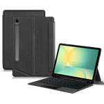 Til Samsung Galaxy Tab S10 FE læderetui + Bluetooth-kompatibelt tastatur med baggrundsbelysning og trackpad