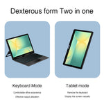 Til Samsung Galaxy Tab S10 FE læderetui + Bluetooth-kompatibelt tastatur med baggrundsbelysning og trackpad