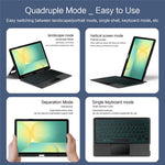 Til Samsung Galaxy Tab S10 FE læderetui + Bluetooth-kompatibelt tastatur med baggrundsbelysning og trackpad