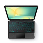 Til Samsung Galaxy Tab S10 FE læderetui + Bluetooth-kompatibelt tastatur med baggrundsbelysning og trackpad