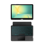Til Samsung Galaxy Tab S10 FE læderetui + Bluetooth-kompatibelt tastatur med baggrundsbelysning og trackpad