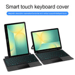 Til Samsung Galaxy Tab S10 FE læderetui + Bluetooth-kompatibelt tastatur med baggrundsbelysning og trackpad