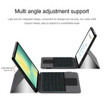 Til Samsung Galaxy Tab S10 FE læderetui + touchpad Bluetooth-kompatibelt tastatur med baggrundsbelysning