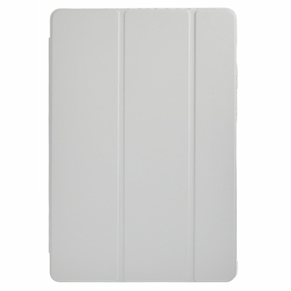 For Samsung Galaxy Tab S10 FE+ Case Tri-Fold Stand Leather + TPU + Acrylic Clear Back Tablet Cover