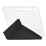 For Samsung Galaxy Tab S10 FE+ Case PU Leather Origami Stand Clear Tablet Cover