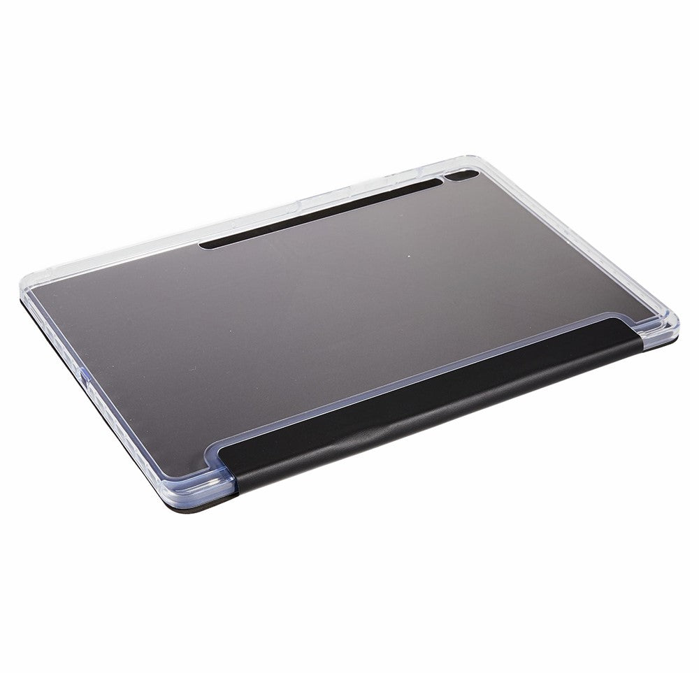 For Samsung Galaxy Tab S10 FE+ Case PU Leather Origami Stand Clear Tablet Cover