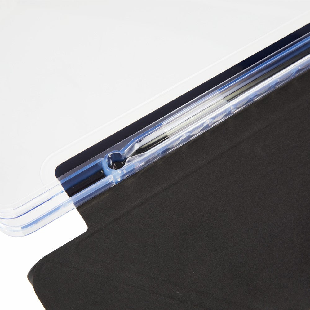 For Samsung Galaxy Tab S10 FE+ Case PU Leather Origami Stand Clear Tablet Cover