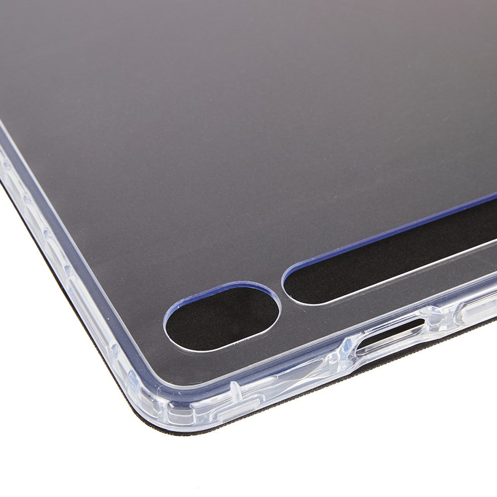 For Samsung Galaxy Tab S10 FE+ Case PU Leather Origami Stand Clear Tablet Cover