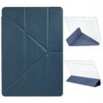 For Samsung Galaxy Tab S10 FE+ Case PU Leather Origami Stand Clear Tablet Cover